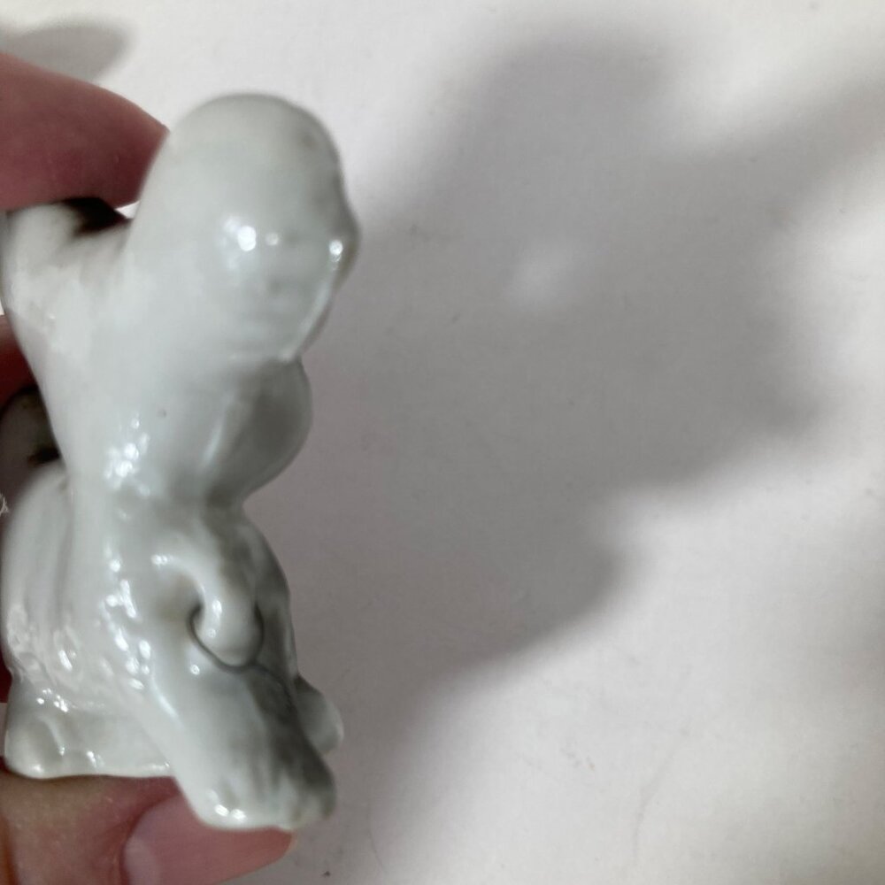 Vintage Japan Porcelain Cow Dog Puppie 2" Flaw‎ - Picture 9 of 11